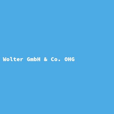 Hersteller: Wolter GmbH &amp; Co. OHG